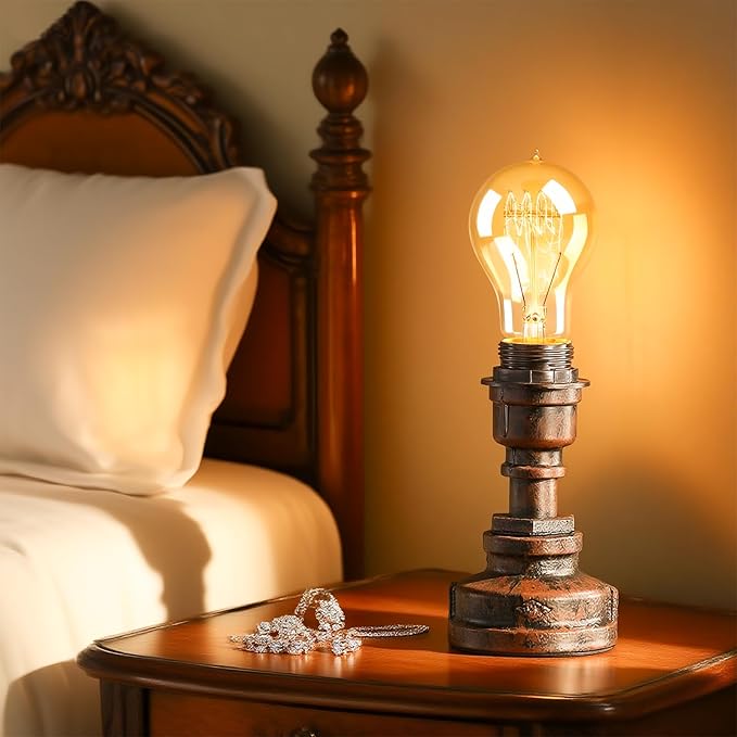 A19 Edison Light Bulbs 60w, Warm Amber, E26 Base Dimmable Vintage Bulbs for Decorative Lighting & Home Decor (Pack of 8)