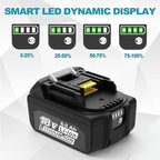 6.0Ah Battery Replacement for Makita 18V Battery Compatible with 18 Volt BL1860B BL1850B BL1840B BL1830B BL1815B Batteries