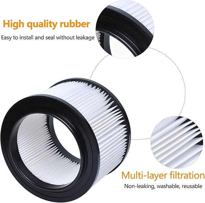17810 Filter Compatible with Craftsman 4 Gallon Vacuum Filter,9-17810 Wet Dry Vacuum Filter Compatible with Craftsman 4 Gallon Replacement Filter (2 pack)
