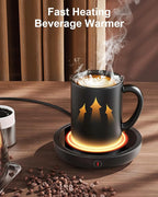 SWEETFULL Coffee Mug Warmer, 36W Electric Coffee Cup Warmer for Desk with 3-Temp Settings Advanced Temperature-Controlled Beverage Warmers Heating Plate for Coffee, Milk, Tea, Candle Wax - Black