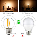 LiteHistory Dimmable g16.5 led Bulb 40W g16 1/2 led Edison Bulb 2700K 4W e26 Globe Light Bulbs for Ceiling Fan,Chandelier,Vanity Light Bulb AC120V 400lm 6Pack