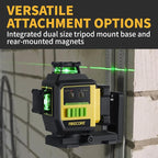 Firecore Laser Level 360 Self Leveling with 60" Tripod, 1/13" High Accuracy, Outdoor Pulse Mode to 197 Ft, Rechargeable Green Cross Line Lazer Leveler Tool for Construction, Home Renovation - F95T-XG