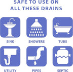 SANI 360° Sani Sticks Drain Cleaner and Deodorizer, 48 Count, Lavender Scent Enzyme Pipe Cleaners, Eliminate Odors, Prevent Clogged Drains, Safe for Sinks, Bathtub Drains, Septic Tanks