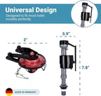 Toilet Tank Replacement Kit 2-Pack - Complete Parts: Universal Toilet Fill Valve and 2" Toilet Flapper Repair Kit - Toilet Flush Repair Kit - Efficient Flush System - 7.8Lx5.9Wx5.5H in