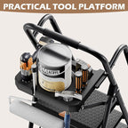 KINGRACK Step Ladder, Portable Folding Step Stool with Anti-Slip Wide Pedals, Heavy Sturdy Steel with Handrail, Safe-Lock Design, 800lbs Load Capacity, for Home and Kitchen, Black (5 Step Ladder)