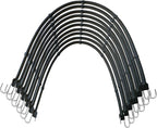 Adjustable 31" Rubber Bungee Cords with Hooks, EPDM Bungee Cord with 150% Max Stretch, Heavy Duty Bungee Straps for Securing Tarps, Canvases, Cargo, Motorcycle, Weatherproof, Pack of 10