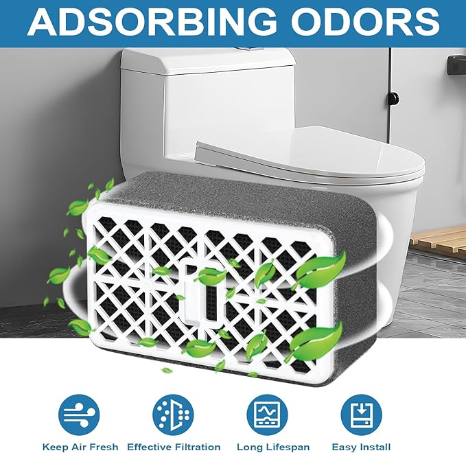 Deodorizer Filter for Toto THU6474-01/THU6474#01 THU6072, For Washlet S550E C5 C2 SW3074 SW3054T40 SW3056T40, Bathroom Toilet Carbon Air Filter, Deodorizing Cartridge Parts (4 Pack)