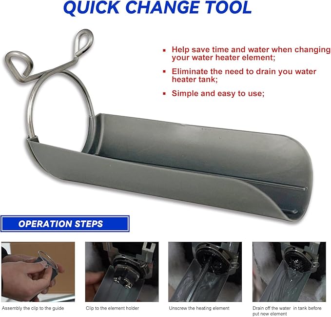 LONG TERM EWH-05 Electric Water Heater Tune-Up Kit, Includes 4500W 240V Water Heater Elements, Upper Thermostat, Lower Thermostat, Protective Covers, Elements Gaskets, Quick Change Tool, Two Wrench