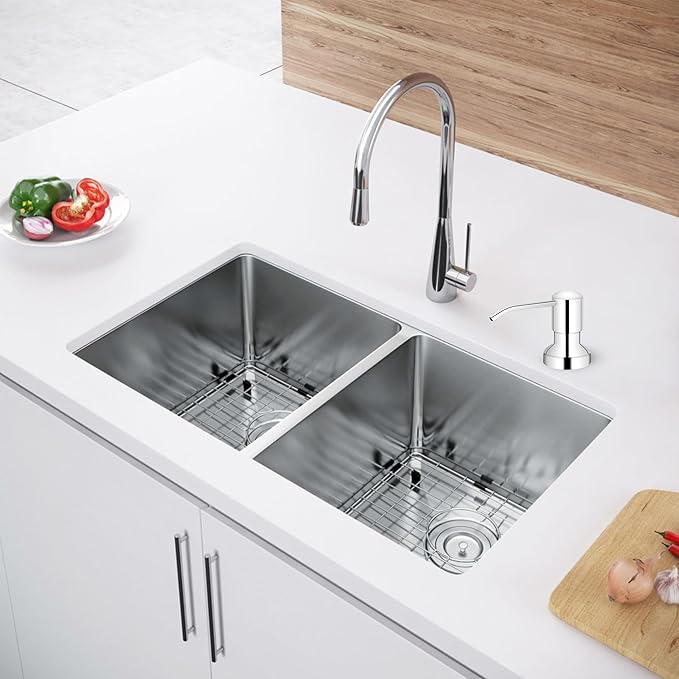 Soap Dispenser for Kitchen Sink, Sink Soap Dispenser with Longer Threaded Shaft Shank, 47" Extension Tube Connects Directly to Dish Soap Container, Wider Pump Head Base（Chrome）