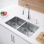 Soap Dispenser for Kitchen Sink, Sink Soap Dispenser with Longer Threaded Shaft Shank, 47" Extension Tube Connects Directly to Dish Soap Container, Wider Pump Head Base（Chrome）