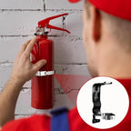 Therwen 10 Pack Fire Extinguisher Bracket 5 lb Wall Mount Stainless Steel Fire Extinguisher Holder for Home Truck Vehicle, Black