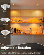 zouzai 2 Inch Adjustable Mini LED Gimbal Light, 5CCT Selectable, 360° Rotation & 90° Tilt for Precise Lighting, Accent or Ambient Illumination in Kitchen, Living Room, Cabinet (White, 1 Pack)