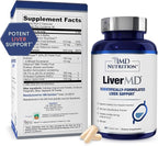 1MD LiverMD - Liver Support Supplement | Siliphos Milk Thistle Extract - Highly Bioavailable, for Liver Support | 60 Capsules