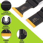 COMOWARE 10Pcs Titanium Oscillating Blades, Multi-Task Blades for Universal Saw, Fine Tooth Multitool, Suits Metal & Quick Release