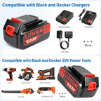 ARyee 4-Pack LBXR20 20V 6.0Ah Replacement for Black and Decker 20V Lithium Battery Compatible with LB20 LBX20 LBXR2020 LBX4020 LB2X4020 LBXR20-OPE LBX4020 LST220 Cordless Power Tools