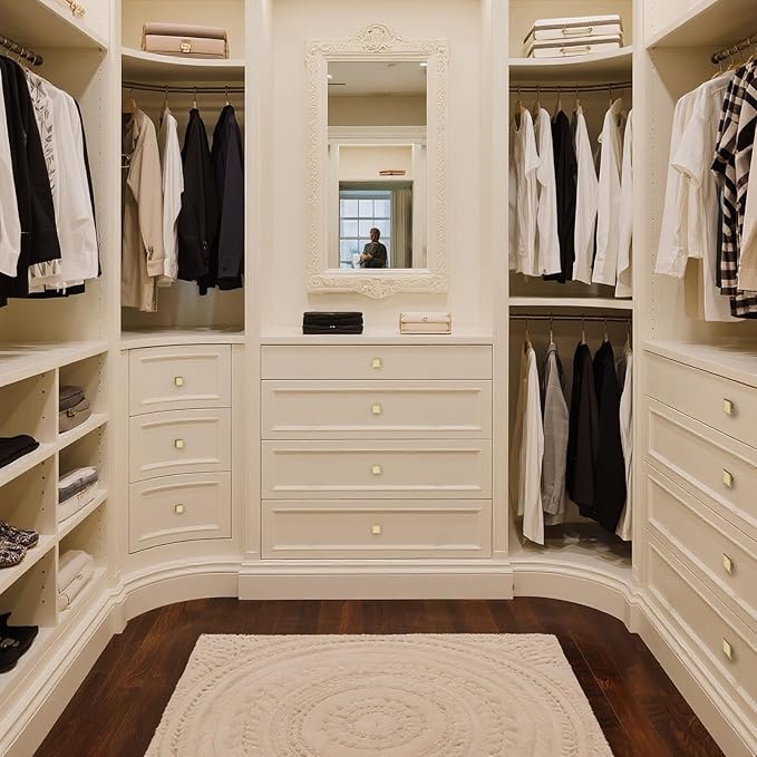 10 Pack Brushed Champagne Bronze Cabinet Knobs Modern Cabinet Pulls Kitchen Cabinet Handles Kitchen Cabinet Hardware Timeless Drawer Pulls for Dresser Wardrobe, Champagne(1x10)