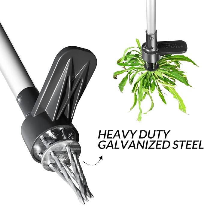 Walensee Upgraded Weed Puller, Stand Up Weeder Hand Tool, Long Handle Garden Weeding Tool with 5 Claws, Hound Weed Puller for Dandelion, Standup Weed Root Pulling Tool and Picker, Grabber (1 Pack)