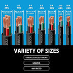 100ft 8/3 8 AWG Portable Power Cable (3 Conductor) - SOOW 600V 8 Gauge Electric Wire for Motor Leads, Portable Lights, Battery Chargers and Machinery - 3 Conductor - 100 Feet Electrical Cord