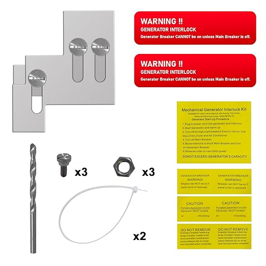 Generator Interlock Kit Compatible with Square D QO or Homeline 100 or 125 Amp Panels,3/4 to 7/8 to inches Spacing Between Main and Generator Breaker,Professional and Interlock Kit
