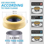 Extra Thick Toilet Wax Ring with Reinforced Polyurethane Core and PE Flange for Sealing Odors and Water Leaks Toilet Wax Ring for 3" and 4" Downspouts