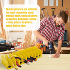 Plier Organizer,4 Pack Pliers Organizer for Tools Cutters with Extendable Design & Non-Slip Rubber Base, 40 Slots Tool Box Organizers for Pliers, Wrenches, Screwdrivers,Yellow