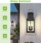 tewei 2-Pack Outdoor Wall Lights, 20'' Porch Light Outdoor Wall Sconce Lantern, Modern Black Exterior Lighting Fixture Wall Mount, Outside Light for House Garage