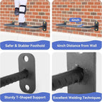 5-Rung Window Well Ladder, Heavy Duty Steel Basement Egress Ladder, Adjustable Wall Muonted Ladder for Home Safety, 700LBS