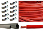 2/0 Gauge 2/0 AWG Red 15 Feet Welding Battery Pure Copper Flexible Cable + 10pcs of 3/8" Tinned Copper Cable Lug Terminal Connectors + 3 Feet Black Heat Shrink Tubing