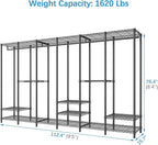 VIPEK V60 Extra Large Portable Closet Rack Heavy Duty Clothing Rack for Hanging Clothes Freestanding Wardrobe, Metal Closet for Bedroom Storage and Organizer, Load 1620lbs, Black