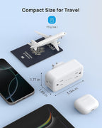 TROND 360 Rotating Outlet Extender 2 Pack, 4 AC Plug Adapter, 900 Joules Surge Protection, 3 Way Charging Station, Multi Plug Wall Outlet for Home Office Travel Dorm Essentials, White