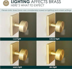 Mega Handles SUANA Privacy Door Knob for Hallway, Closet and Bathroom, Reversible Heavy Duty Design Door Knobs, Fits All Standard Door Sizes Screws Included - Satin Brass (1 Pack)