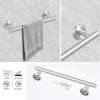 Cilee 10 Piece Brushed Nickel Bathroom Accessories Set, 24inch Brushed Nickel Towel Bar Ring+Toilet Paper Holder+ Robe Towel Hook SUS304 Stainless Steel Bathroon Hardware Set