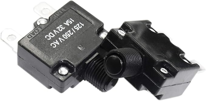 5PCS 20Amp Circuit Breakers with Push Button Reset with Quick Connect Terminals and Waterproof Button Cap