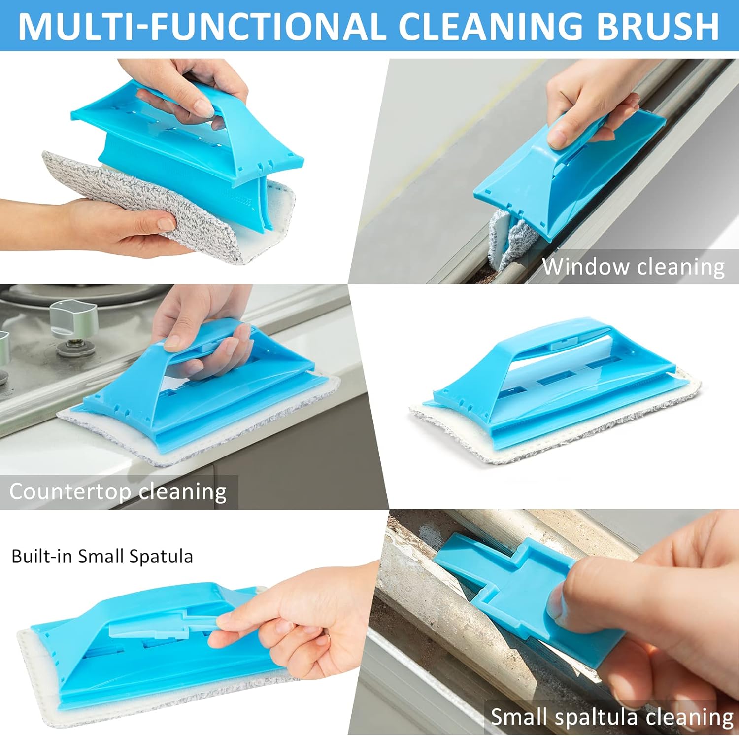 Microfiber Duster Kit 23pcs with 30 to 100 Inches Extension Pole and Extendable Window Squeegee, Washable and Bendable Feather Duster for Cleaning Ceiling Fans, High Ceilings, Cobwebs, Blinds