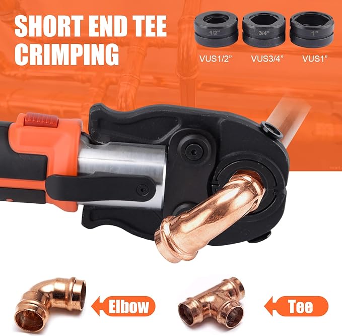Multifunctional Electric Hydraulic Crimping Tool, 12 Ton 8AWG-600MCM and Pro Press Copper Crimper Tool with 1/2, 3/4, 1 Crimping Range, Hydraulic Cable Cutte φ25/32”Steel Wire Cutter 120KN