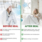 Transparent Window Weather Sealing Tape 2 Inch x 35 Yards Weather Stripping Residue Free Clear Window Draft Isolation Sealing Film Tape for Doors Windows and Shower Glass Gaps