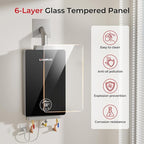 CAMPLUX Propane Tankless Water Heater, Instant Hot Water Heater, 3.18 GPM On Demand, Propane, Indoor, Black