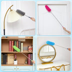 Tanlade 12 Pcs Microfiber Feather Duster for Cleaning 13-31 Inch Extendable Cobweb Dusters Ceiling Fan Duster Washable Bendable Tool for Office Car Window Furniture (Stylish Color)
