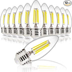 ALAMPEVER E26 LED Bulb 60 Watt, B11 Chandelier Light Bulbs, 5000K Daylight Candelabra LED Bulbs 12 Pack Candle Light Bulbs