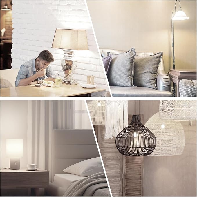 dalattin A19 Vintage LED Edison Bulbs, 60W Equivalent Light Bulbs, 5000K Daylight White, Clear Glass Filament Bulb, Efficient 8W, E26 Base, 800 LM, CRI80+, Non-Dimmable for Home, Farmhouse, 6 Pack