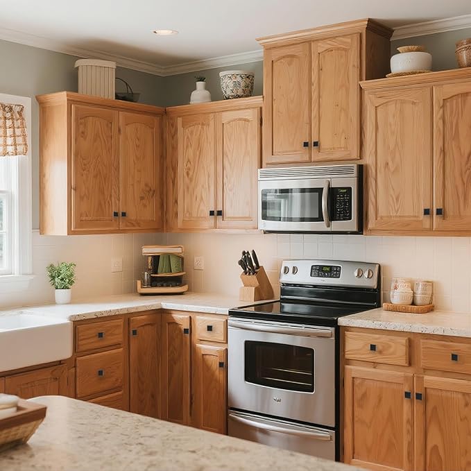 10 Pack Matte Black Cabinet Knobs Drawer Knobs Modern Cabinet Pulls Kitchen Cabinet Handles Kitchen Cabinet Hardware Timeless Drawer Pulls for Dresser Cupboard Wardrobe, M-Black(1x10)