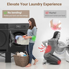 SKM 28" Dual-Pack Washer and Dryer Pedestals - Heavy-Duty Steel Laundry Stand Raiser for Washing Machine and Dryer, Compatible with Most 4.8-5.3 cu. ft. Capacity Appliances, Black