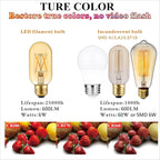 LiteHistory E26 LED Bulb 6W Equivalent E26 Bulb 60 watt Warm White 2200K Amber E26 Edison Bulb dimmable AC120V 400lm Tubular T14 T45 LED Bulb for Pendant, Sputnik,Vanity,Wall sconces Pack of 6