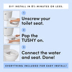TUSHY Classic 3.0 Bidet Seat Attachment - A Non-Electric Self Cleaning Water Sprayer with Adjustable Water Pressure Nozzle, Angle Control & Easy Home Installation (Biscuit/Platinum)