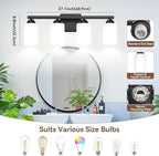 4-Light Bathroom Light Fixtures, 27" Modern Vanity Lights Over Mirror with Milky White Glass Shade, Matte Black Light Fixture, Classic Wall Light Fixture for Mirror Living Room Cabinet Bedroom Porch