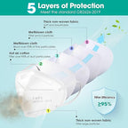 LEMENT KN95 Face Masks,100 Pack Breathable Cup Dust Disposable Masks For Adults,5 color