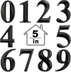 Jetec 10 Pcs House Numbers 3D Door Mailbox Numbers 0-9 Self Adhesive House Door Street Address Stickers for, Apartment, Office, Hotel Room, Mailbox Signs(5 x 3.15 Inches,Black)