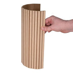 4ft x 4ft Unfinished Red Oak Veneer Tambour Wall Panel with 1/2" 30-Degree Groove Slats, Flexible & Easy to Customize