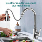 Replacement parts for taps Large angle 360 degree swivel Splash guard extensions For normal taps 3 patterns of splash guard sprayers (Silvery)