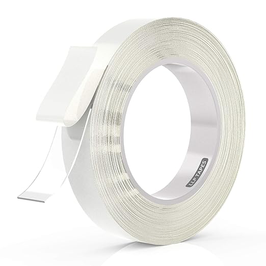 LLPT Double Sided Tape Clear Acrylic Strong Mounting Tape 3/4 Inch x 120 Inch Multiple Sizes Residue Free Waterproof Outdoor Indoor Adhesive for Nail Box Home Deco and DIY(WA053)